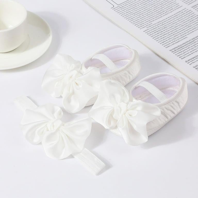 Набор повязка на голову и пинетки для малышки Камелия 1 год 12 см Белый (13072012501)