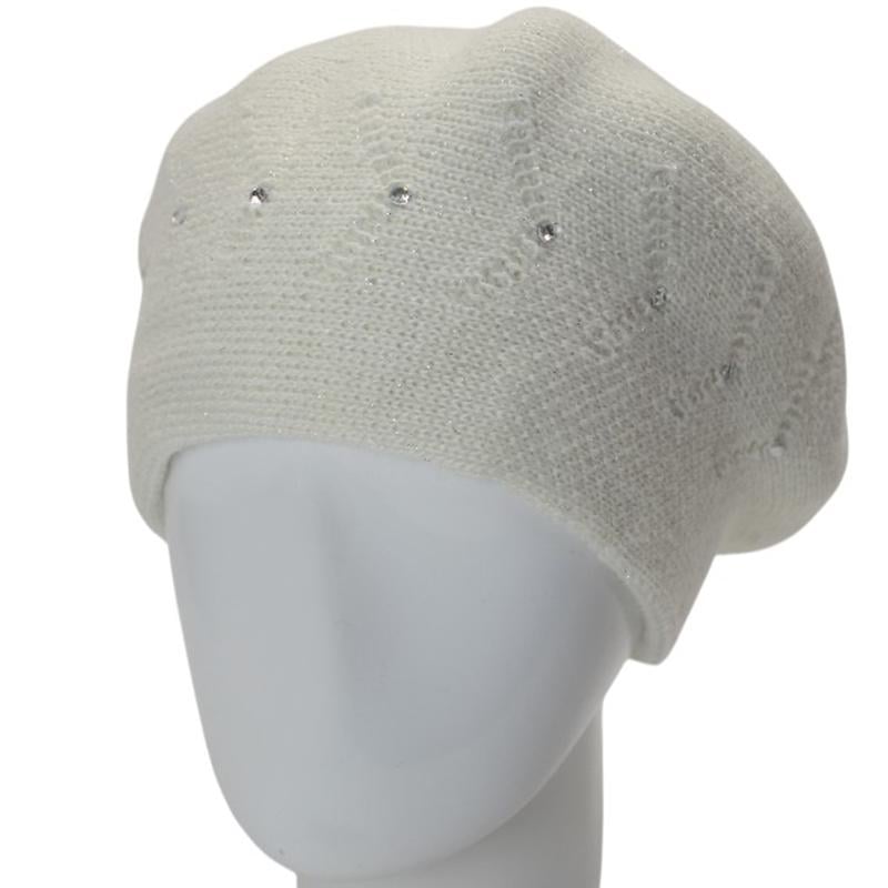 Берет женский Lirus БЕАТРИС с люрексовой нитью двойной с узором и стразами one size Молочный (280706) - фото 1 Берет женский Lirus БЕАТРИС с люрексовой нитью двойной с узором и стразами one size Молочный (280706) - фото 1