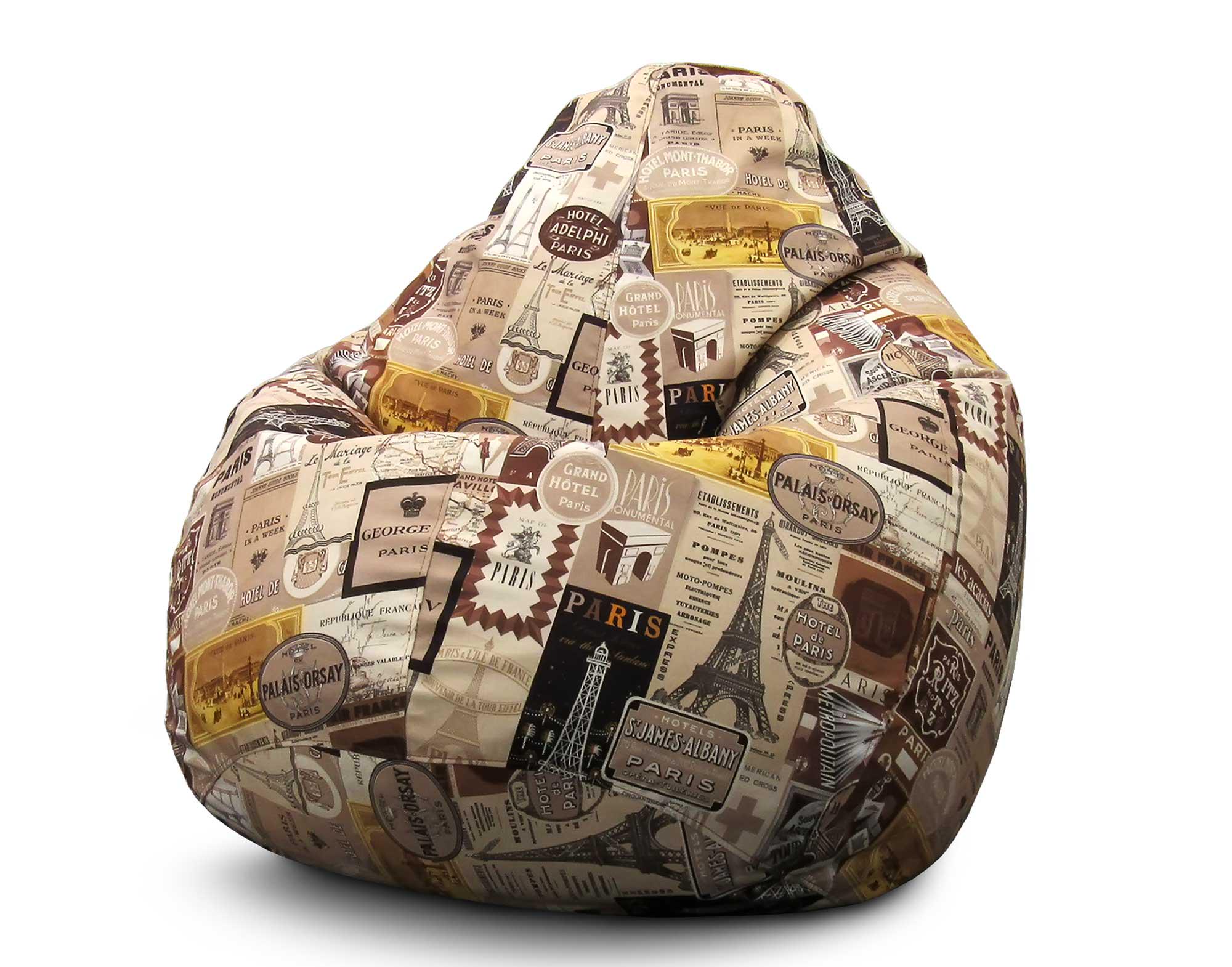 Крісло мішок iPuff Print 3 Флок XL 80x110 см