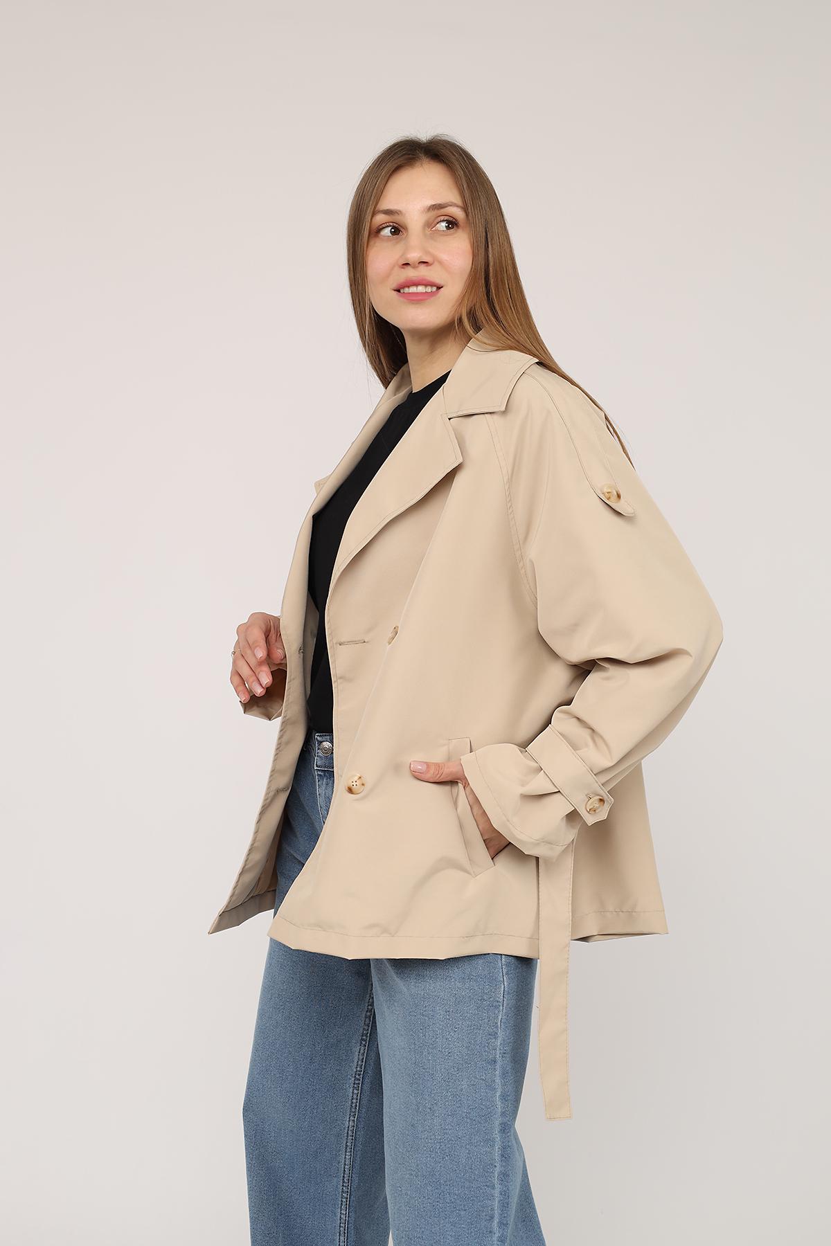 Плащ женский ЦБ-00272676 р. 48 Бежевый (28425565) - фото 5