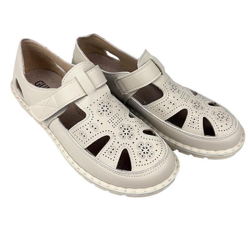 Мокасини жіночі перфорована шкіра 20027-3 p. 38 23,5 см Бежевий