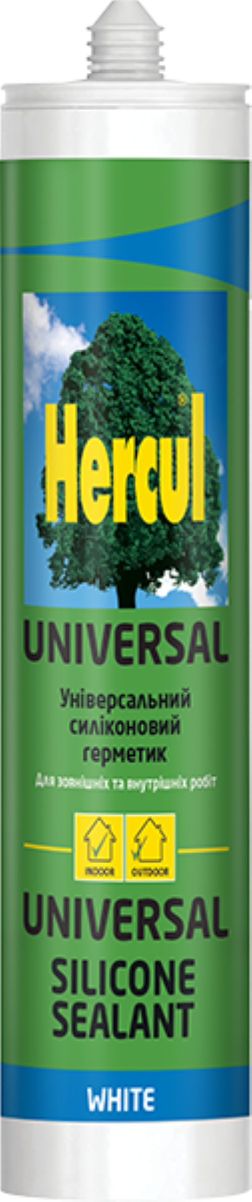 Герметик силіконовий HERCUL UNIVERSAL універсальний 280 мл Білий (HS042) - фото 1