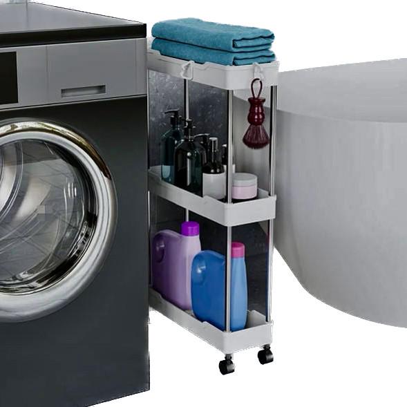 Этажерка на колесиках на колесах 3 яруса 60х35х13 см Белый (23864249) - фото 6 Этажерка на колесиках на колесах 3 яруса 60х35х13 см Белый (23864249) - фото 6