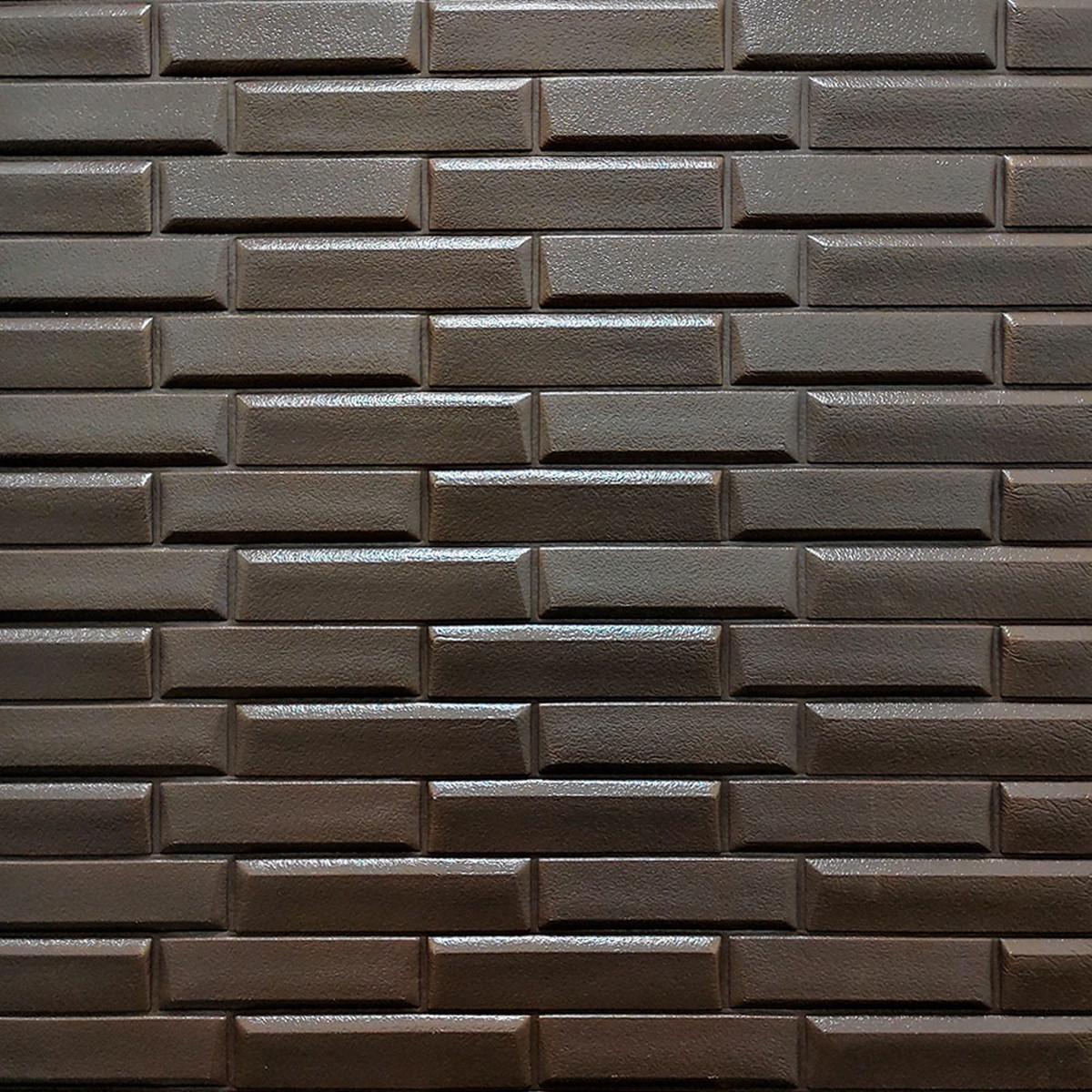 Декоративная 3D панель самоклеющаяся Sticker Wall Кладка 770х700х7 мм Кофейный (035)