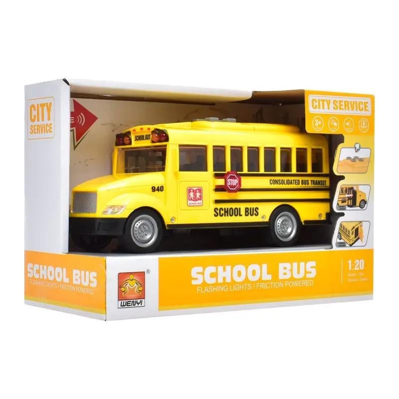 Автобус школьный инерционный WY 940 со звуком и светом Желтый (WY 940) Автобус школьный инерционный WY 940 со звуком и светом Желтый (WY 940)