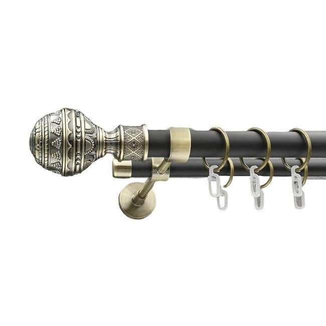 Карниз трубчатый двухрядный Orvit Арабеска 25/19 мм 160 см Черный/Антик (000-7407) - фото 1