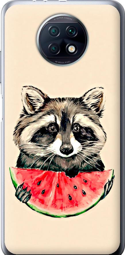Чехол на Xiaomi Redmi Note 9T Енотик с арбузом (4605u-2261-42517)