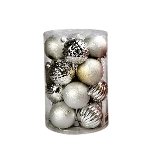 Кульки новорічні ялинкові Stenson 9650 пластикові 8 см 16 шт. (13103209)