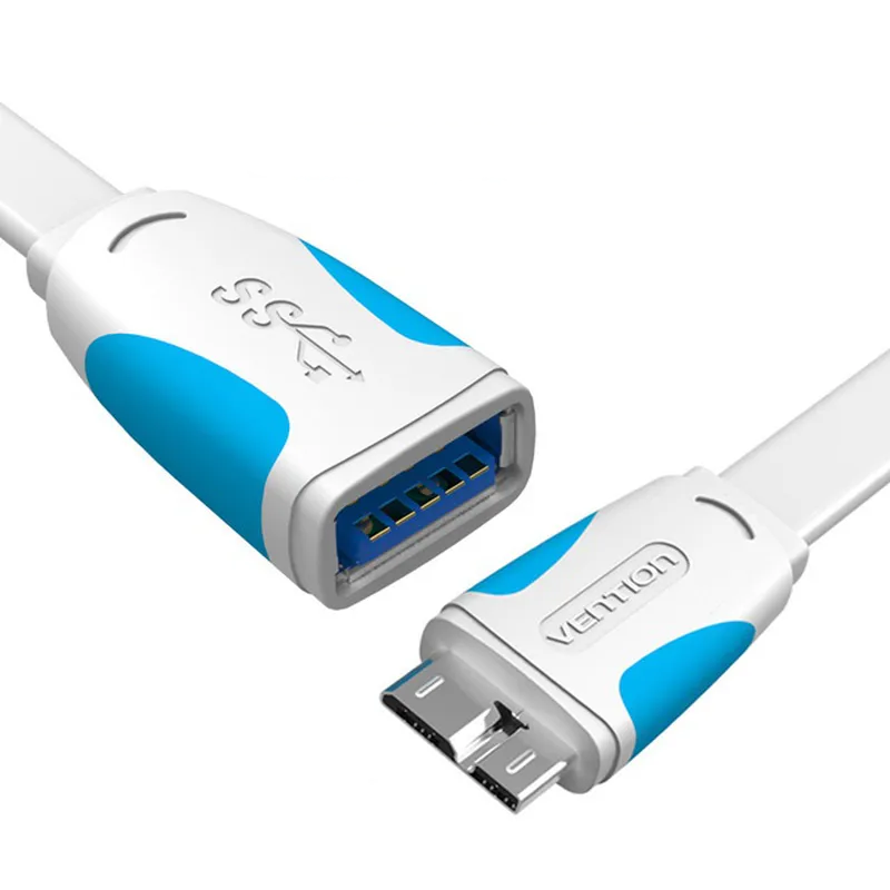 Кабель перехідник Vention Flat OTG micro USB 3,0 0,25 м White (VAS-A38-W025)