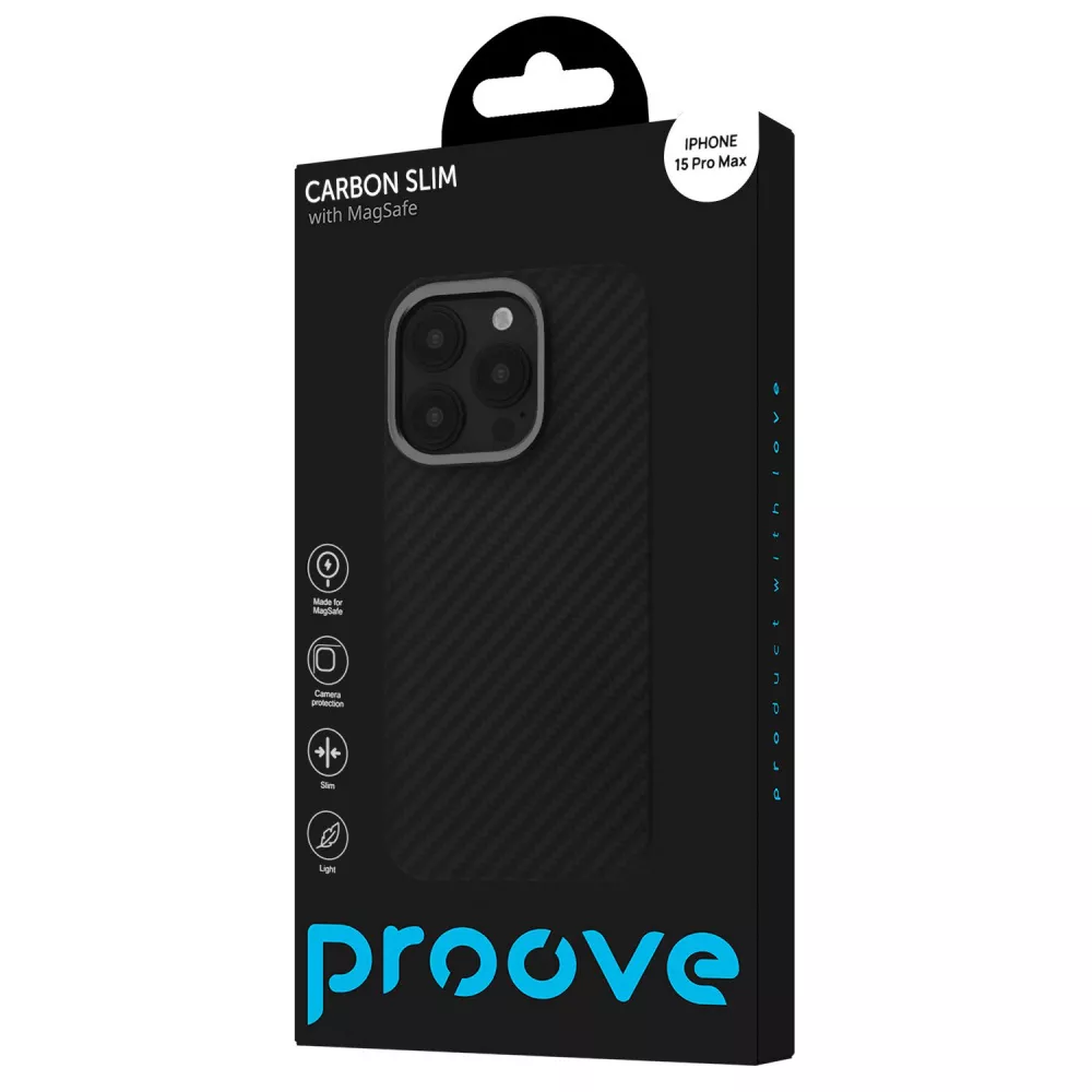 Чохол Proove Carbon Slim with Magnetic Ring iPhone 15 Pro Max - фото 2 Чохол Proove Carbon Slim with Magnetic Ring iPhone 15 Pro Max - фото 2