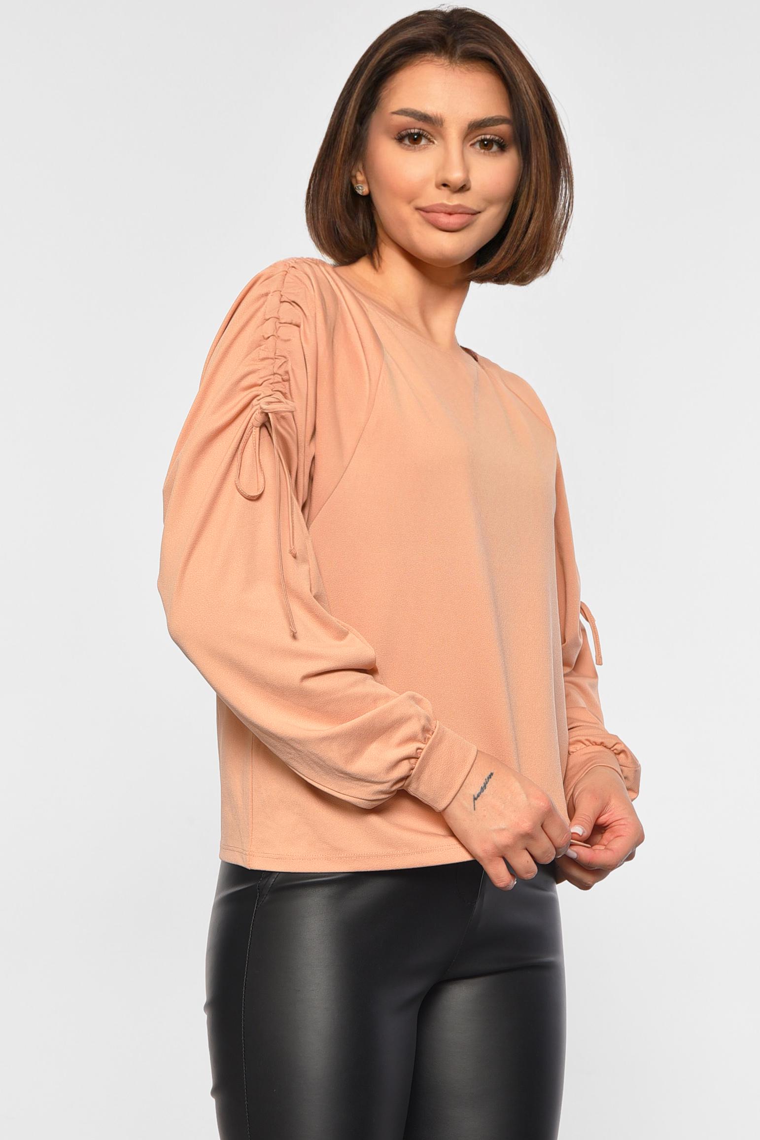 Блуза женская р. 40 Бежевый (187895) - фото 2 Блуза женская р. 40 Бежевый (187895) - фото 2