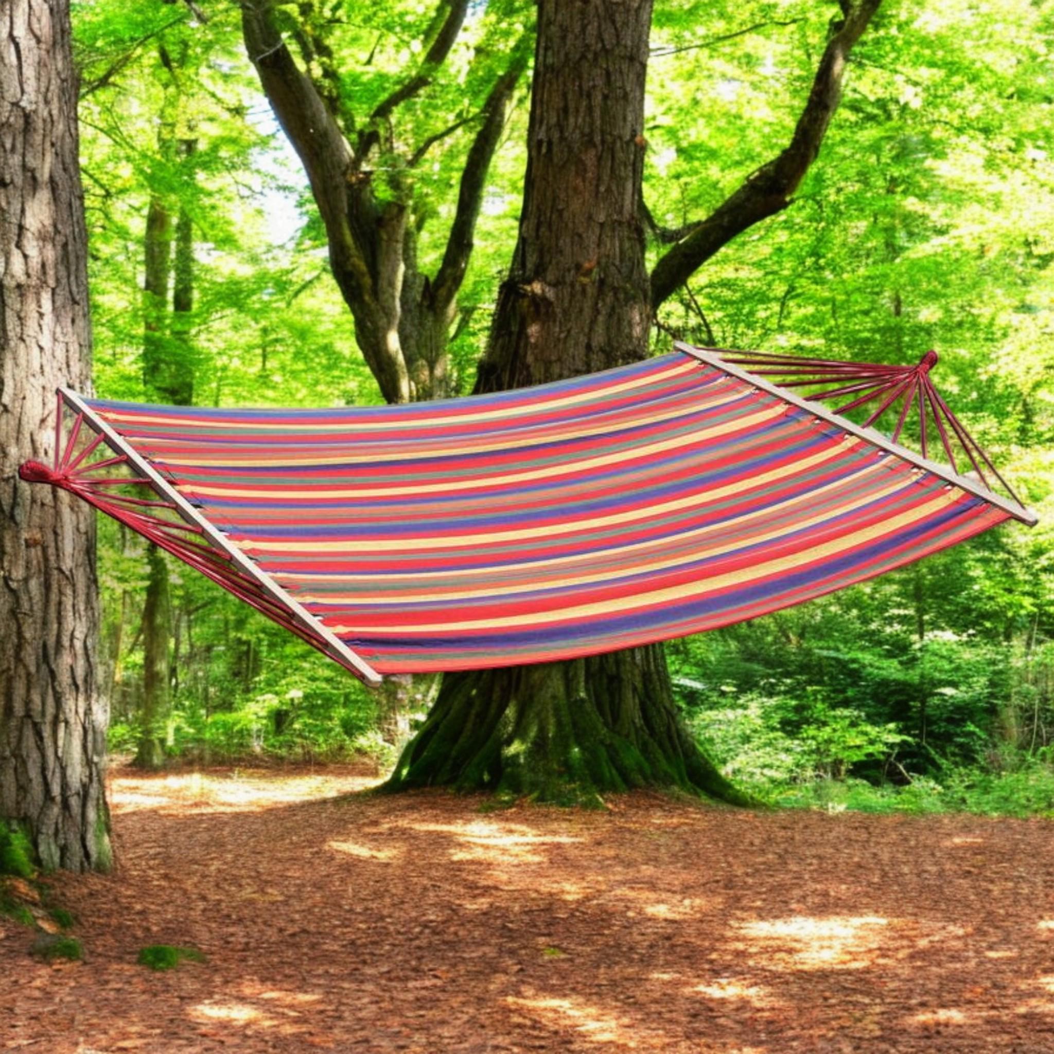 Гамак двомісний мексиканський льон з дерев'яними планками 200х150 см Різнокольоровий (R_W200/150) - фото 2 Гамак двомісний мексиканський льон з дерев'яними планками 200х150 см Різнокольоровий (R_W200/150) - фото 2