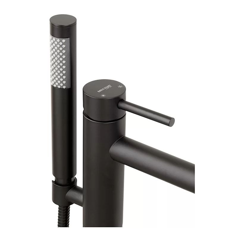 Смеситель напольной MIXXUS FLO-009-B для ванны с нержавеющей стали Черный