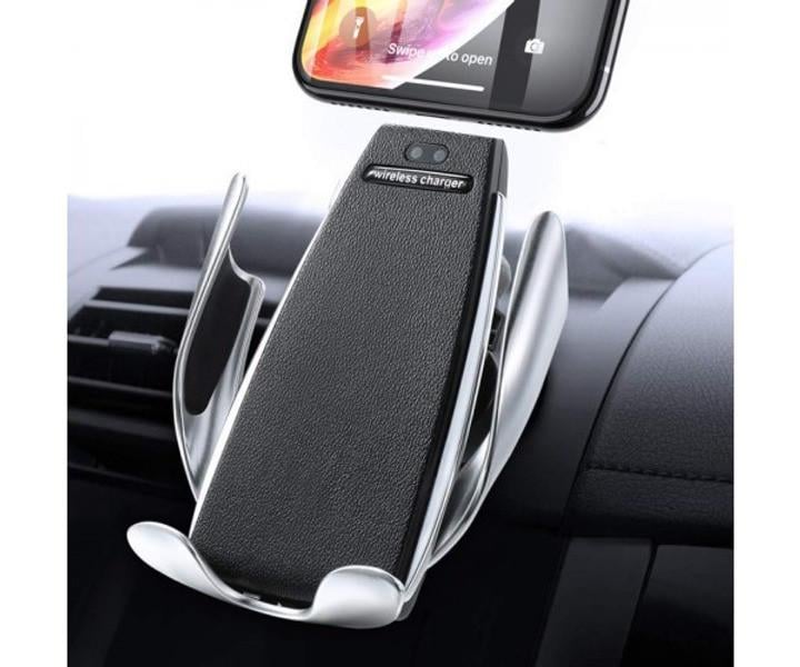 Автомобильный держатель телефона с беспроводной зарядкой Smart Sensor S5 Wireless Car Charger Silver - фото 2 Автомобильный держатель телефона с беспроводной зарядкой Smart Sensor S5 Wireless Car Charger Silver - фото 2