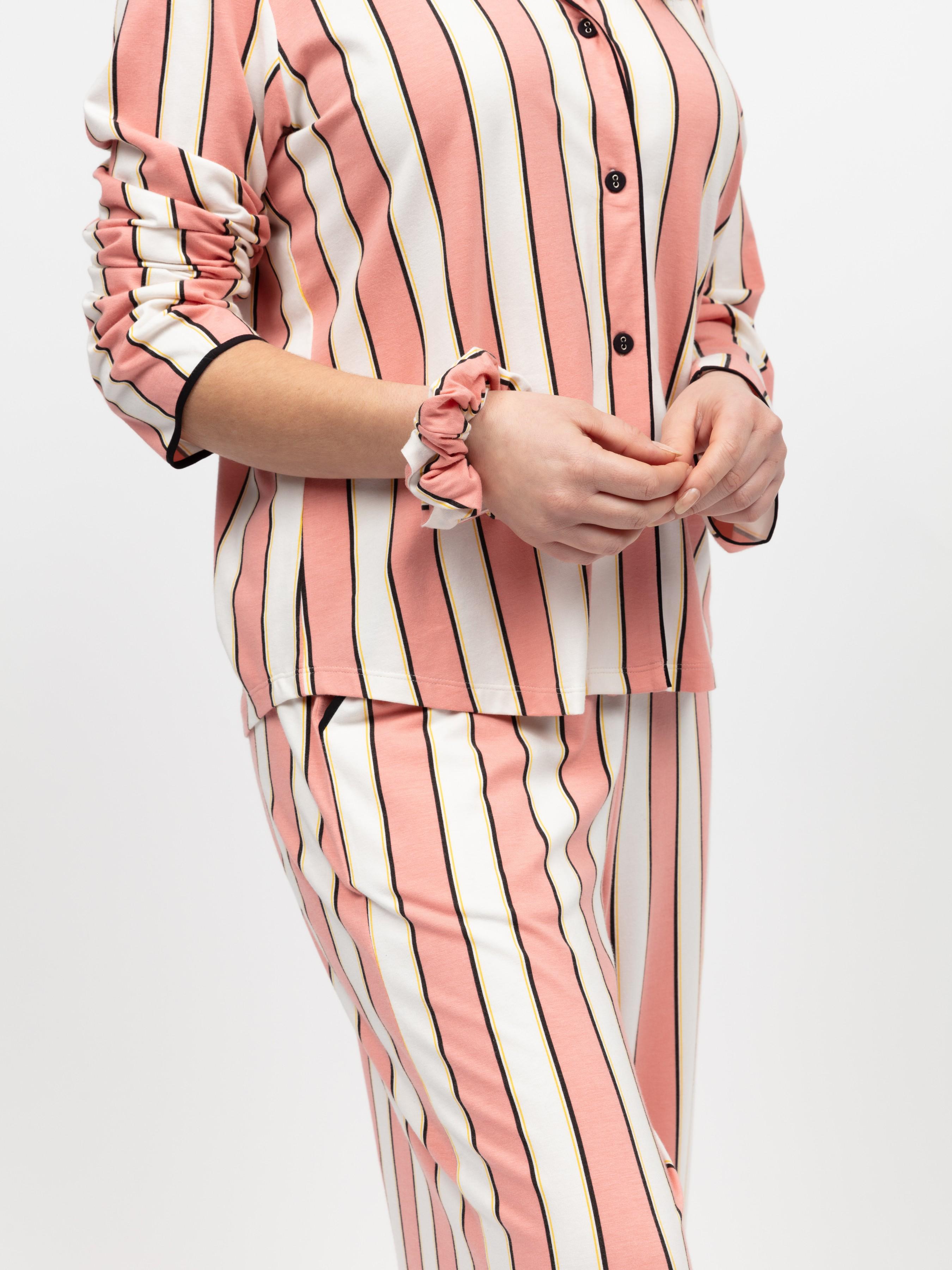 Піжама жіноча CYBERJAMMIES 5046-5047 3XL Рожево-білий зі смугастим принтом (5051877604858) - фото 5 Піжама жіноча CYBERJAMMIES 5046-5047 3XL Рожево-білий зі смугастим принтом (5051877604858) - фото 5