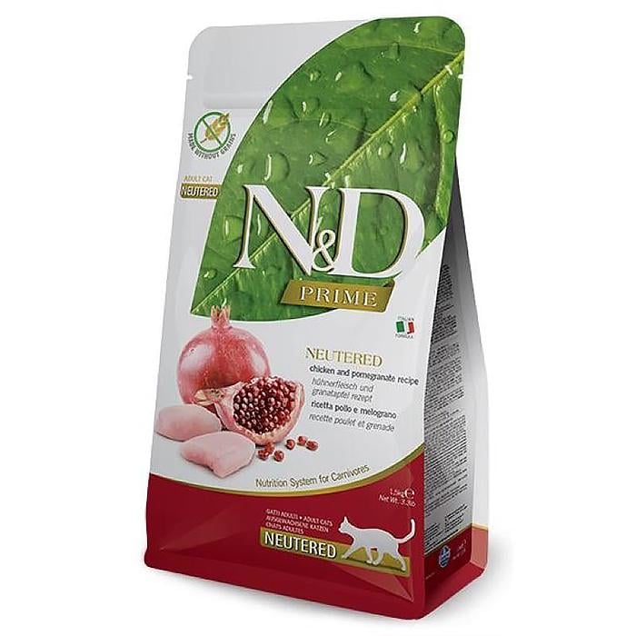 Корм сухой для стерелизованных кошек беззерновой Farmina N&D Prime GF Cat Chicken & Pomegranate Neutered с курицей и гранатом 10 кг (156423)
