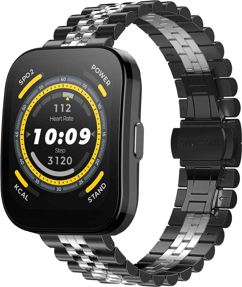 Браслет металлический Stech Line для Amazfit Bip 5 Black/Silver (34345-03)