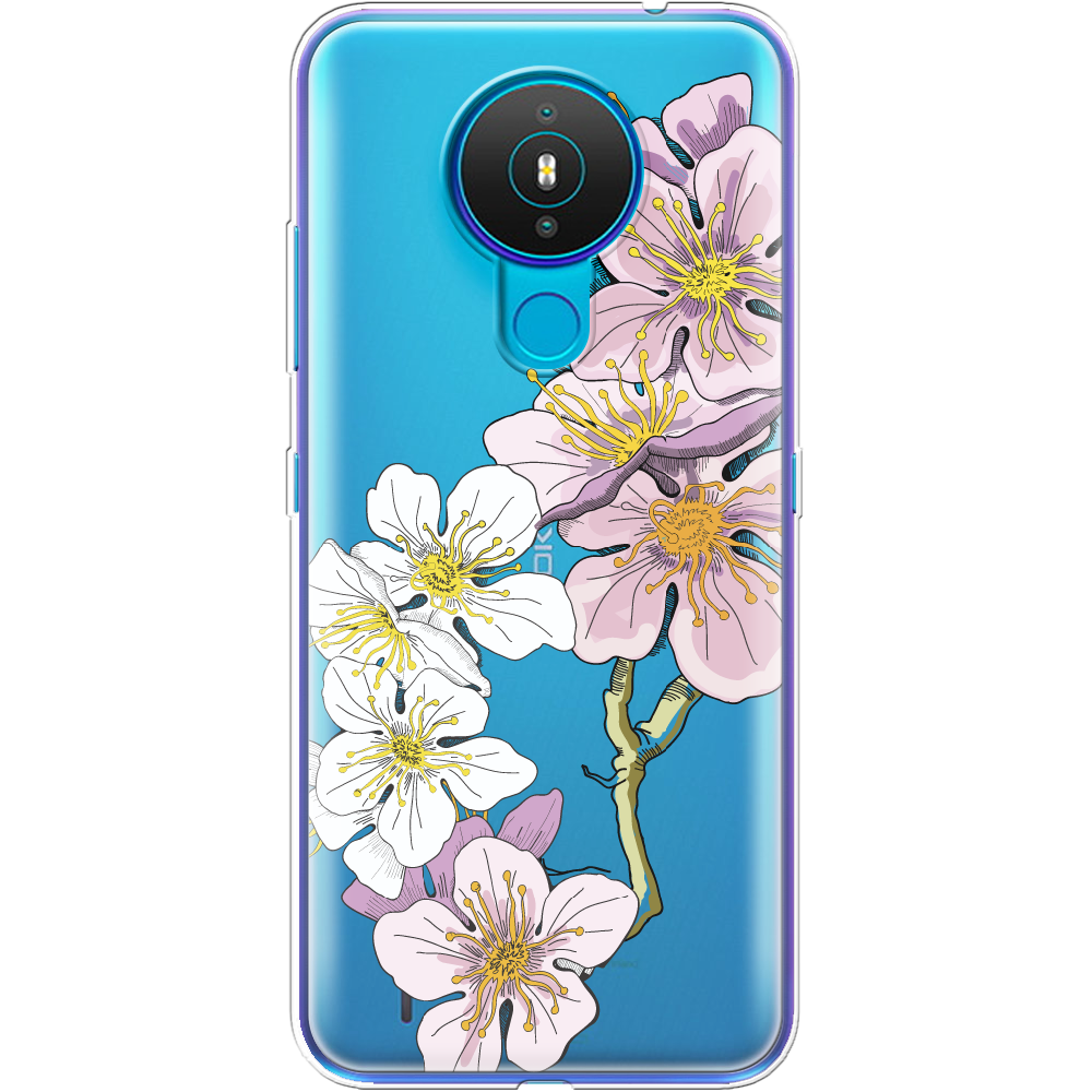 Чехол Boxface Nokia 1.4 Cherry Blossom Прозрачный силикон (42377-cc4-42377)