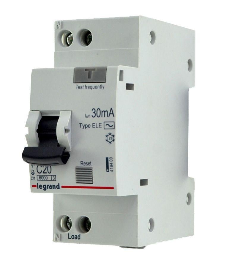 Дифавтомат Legrand 20 А 30mA 6 кА 2 полюси тип C тип АС 419400 RX3 (41899)
