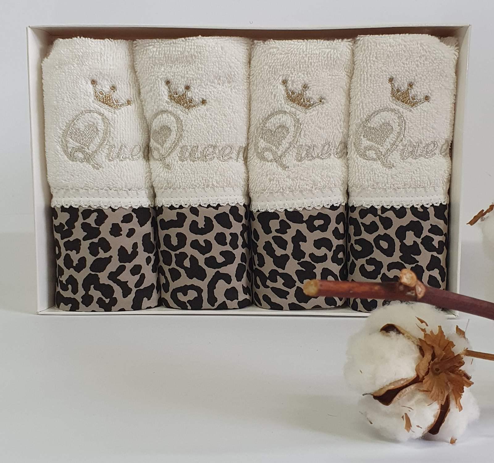 Полотенца Maison D'or 4 шт. Queen 30x50 Ecru Brown (CN3881)