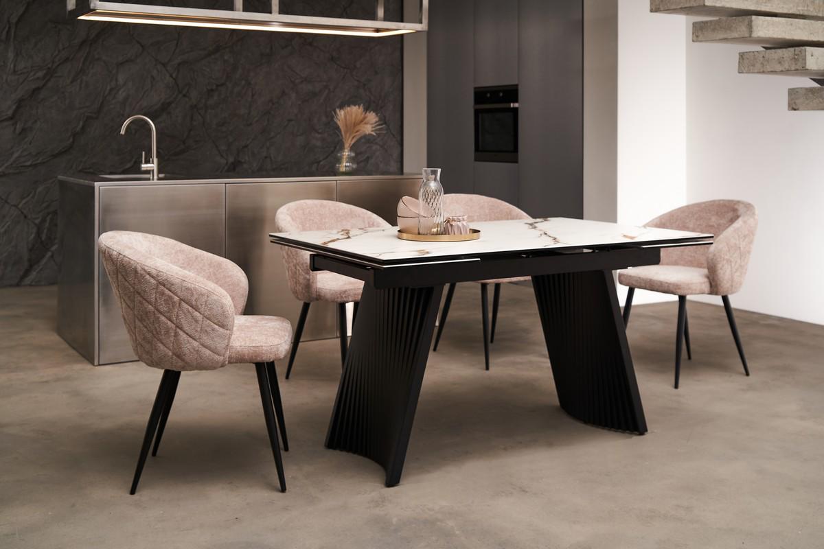 Стол обеденный раздвижной Vetro Mebel Олимпия 1400-2100x900x760 мм Калаката голд/Черный (TМL-985) - фото 6 Стол обеденный раздвижной Vetro Mebel Олимпия 1400-2100x900x760 мм Калаката голд/Черный (TМL-985) - фото 6