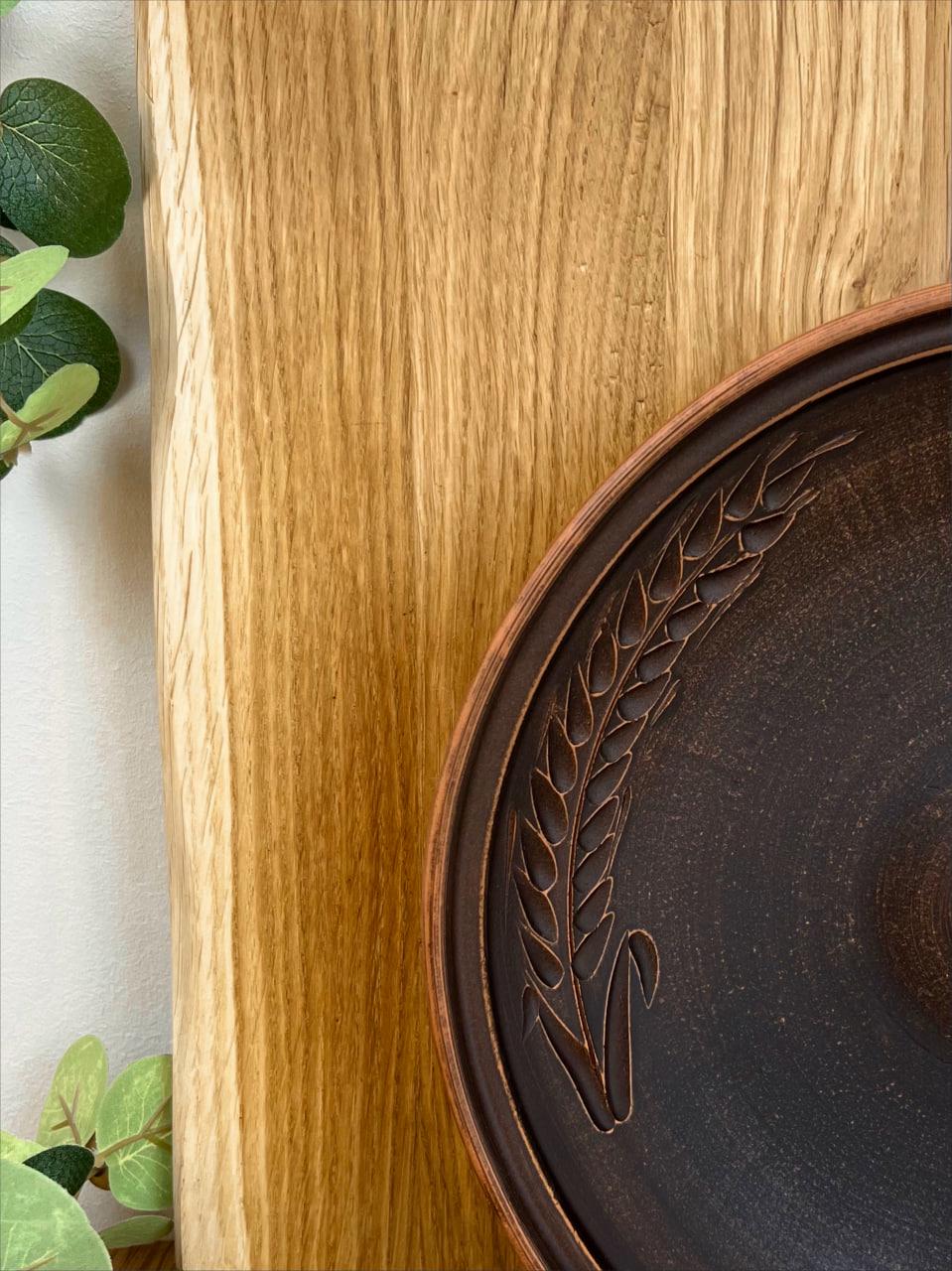 Фруктівниця керамічна глиняна різьблена колосок 26 см (3002-11) - фото 6 Фруктівниця керамічна глиняна різьблена колосок 26 см (3002-11) - фото 6