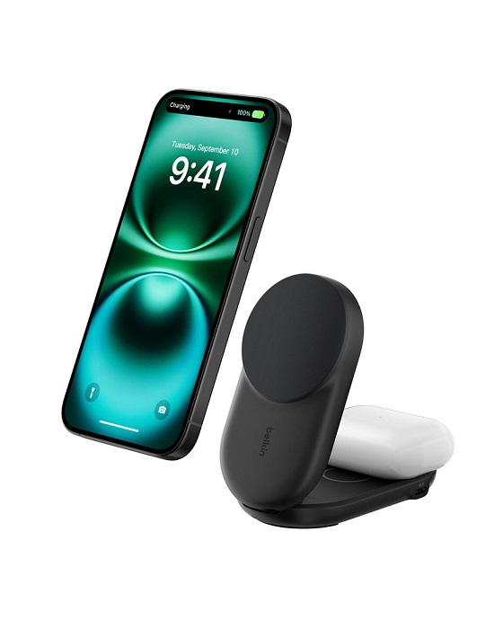 Зарядний пристрій бездротовий Belkin UltraCharge 2в1 Foldable Magnetic Charging 25 Вт Білий (WIZ039KQ 30492702) - фото 2 Зарядний пристрій бездротовий Belkin UltraCharge 2в1 Foldable Magnetic Charging 25 Вт Білий (WIZ039KQ 30492702) - фото 2