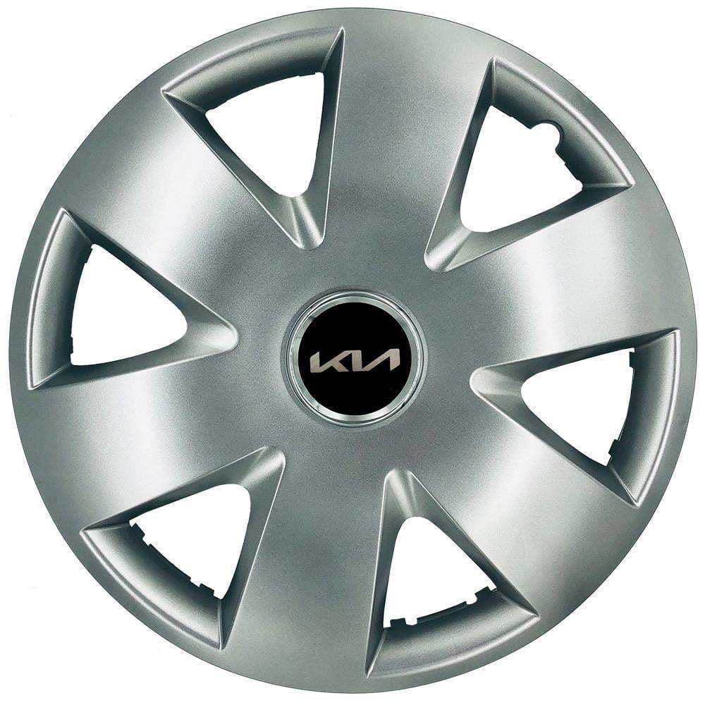Колпаки SJS 308 з логотипом KIA NEW R15 4 шт. Серебристый (2789080942)