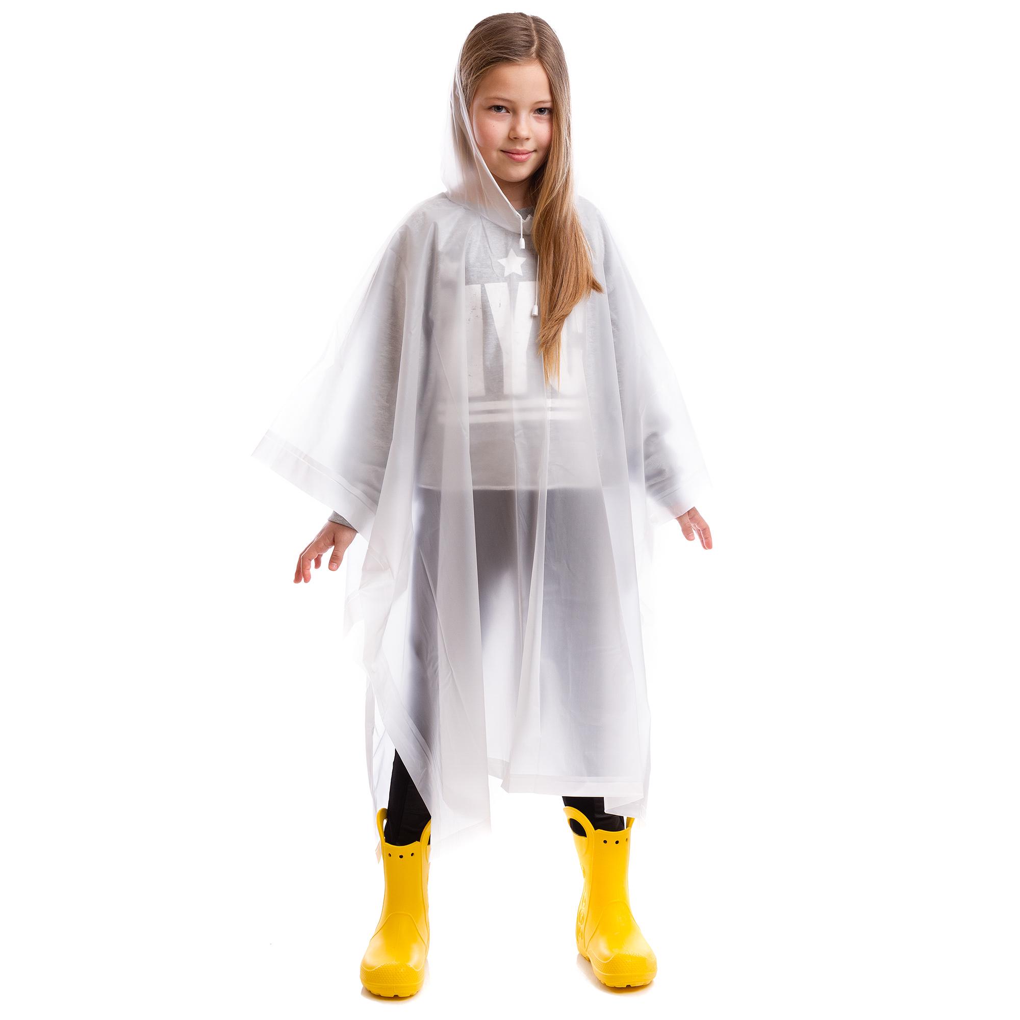 Дождевик детский Пончо многоразовый C-1020 White (196503)