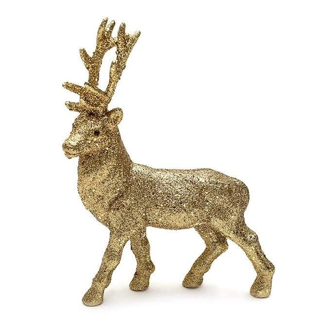 Олень пластиковый декоративный 21 см Золотой (12556)