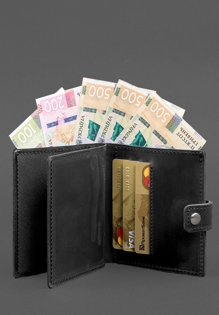 Обложка-портмоне кожаная для удостоверения офицера ГПСУ 11.2 Crazy Horse Черный (A-028701) - фото 3 Обложка-портмоне кожаная для удостоверения офицера ГПСУ 11.2 Crazy Horse Черный (A-028701) - фото 3