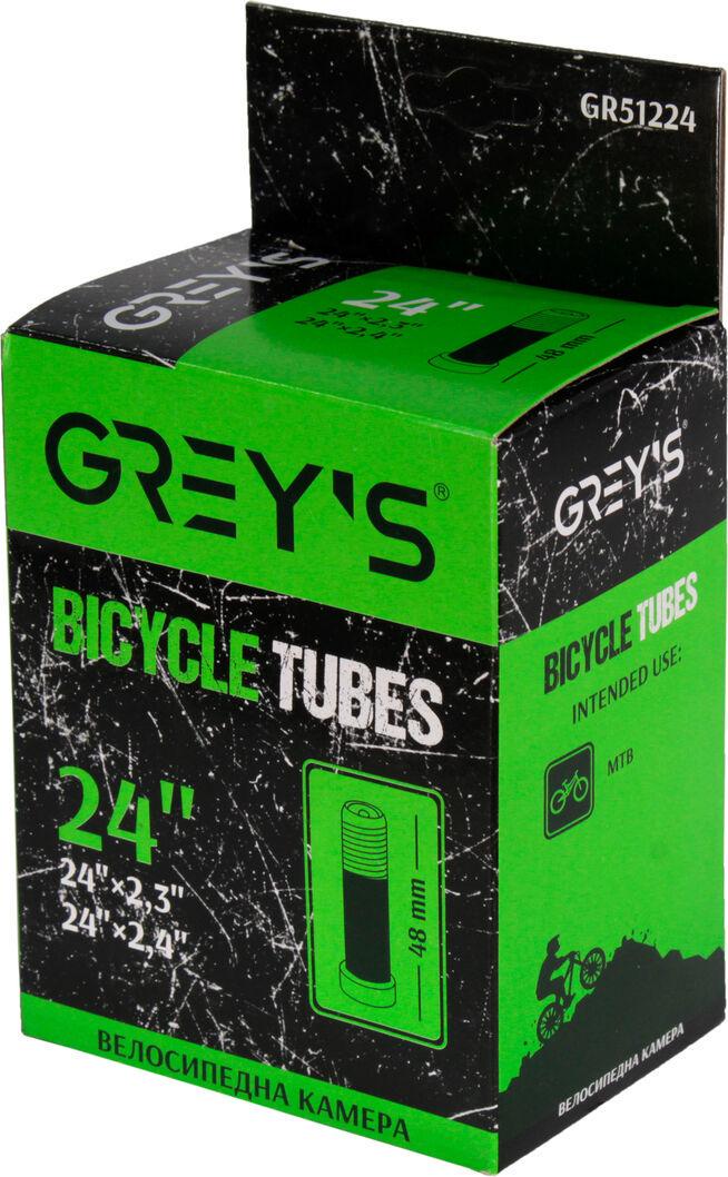 Велокамера GREY'S R-24 24х2,3-2,4 AV вентиль 48 мм (GR51224)