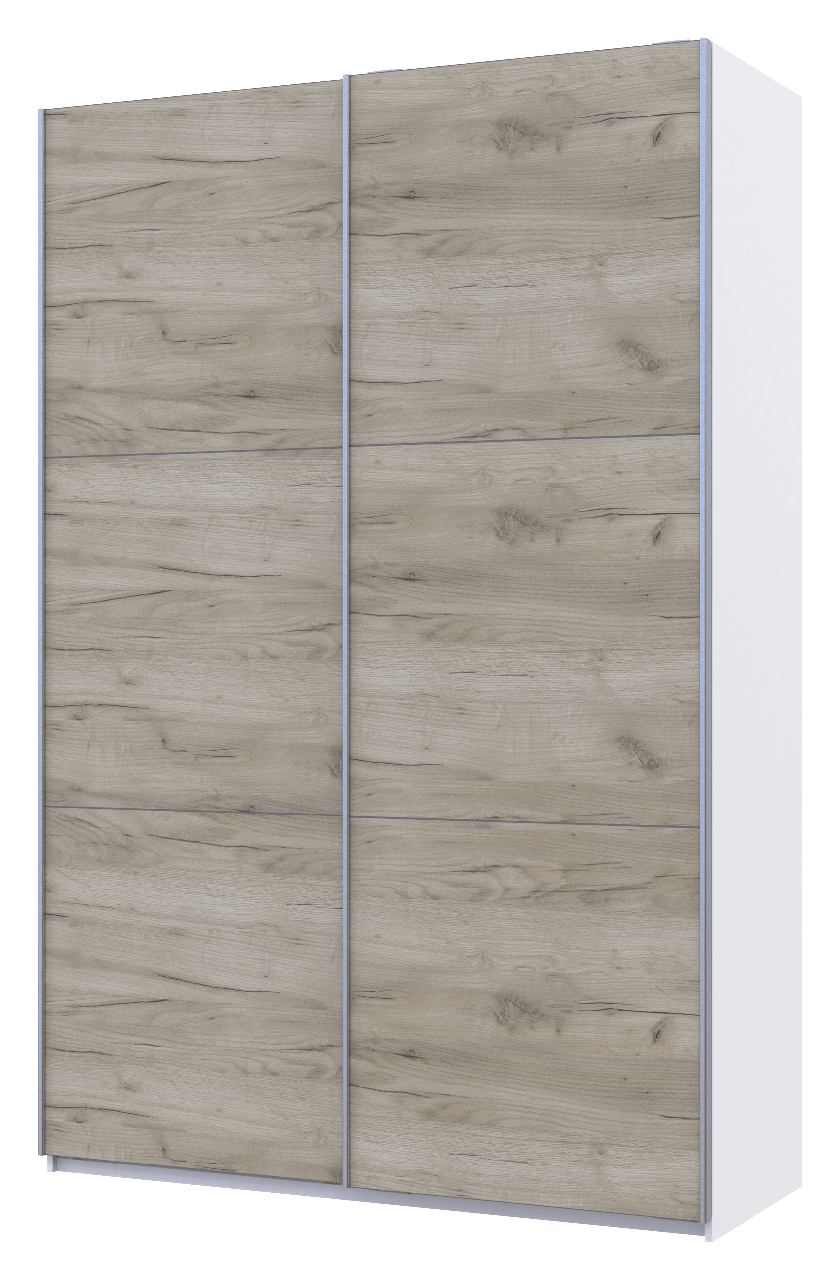 Шкаф-купе Doros G-Caiser 2 ДСП/3 части 160х60х240 см Белый/Дуб/Крафт Серый (42005025)