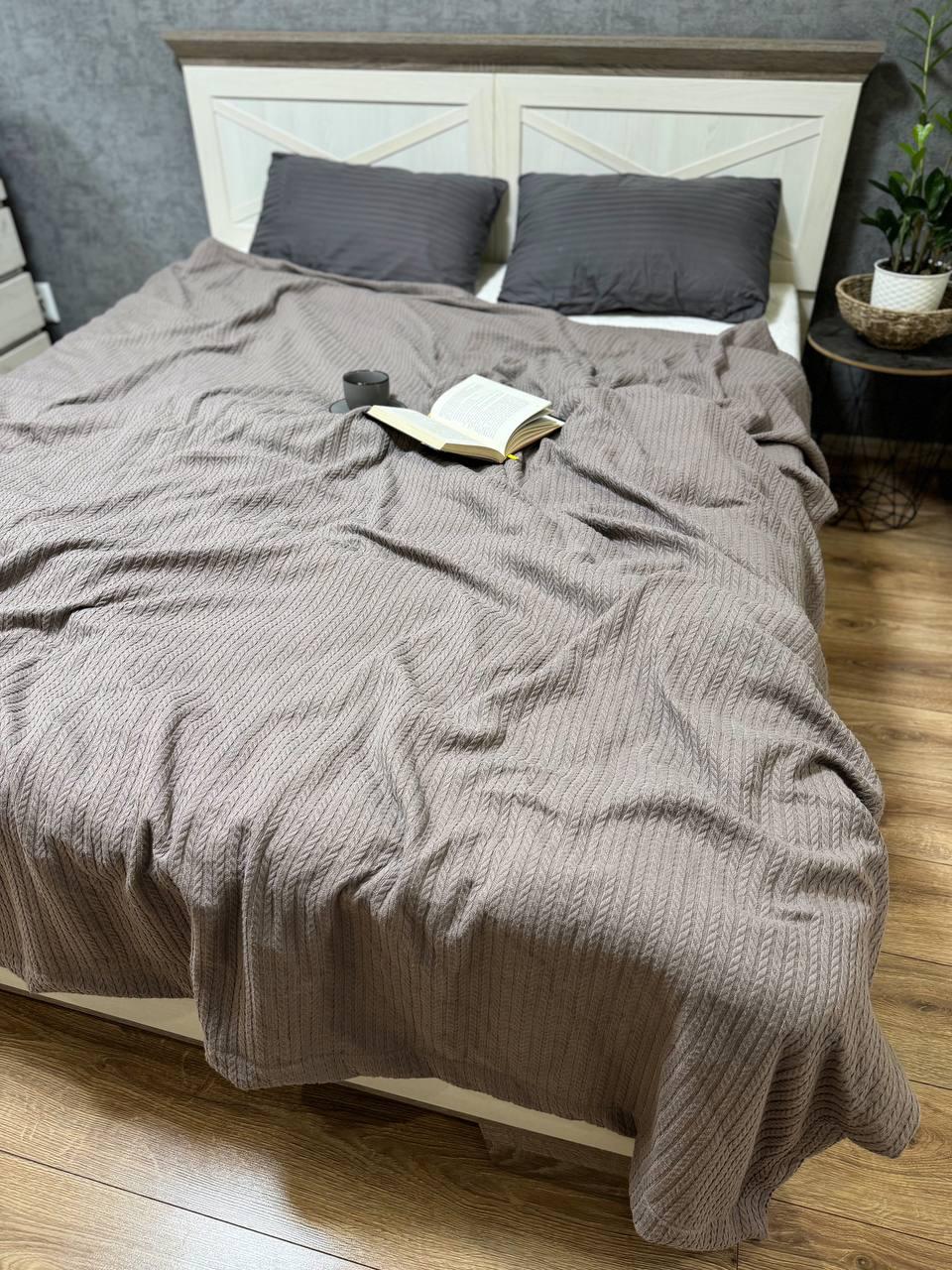 Покрывало на кровать хлопковое полуторный Кофейный (ВЕ2201В-04) - фото 6 Покрывало на кровать хлопковое полуторный Кофейный (ВЕ2201В-04) - фото 6