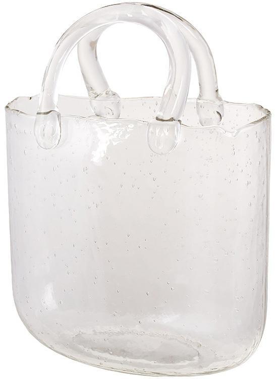 Ваза для цветов из стекла в виде сумочки 19х9х27 см