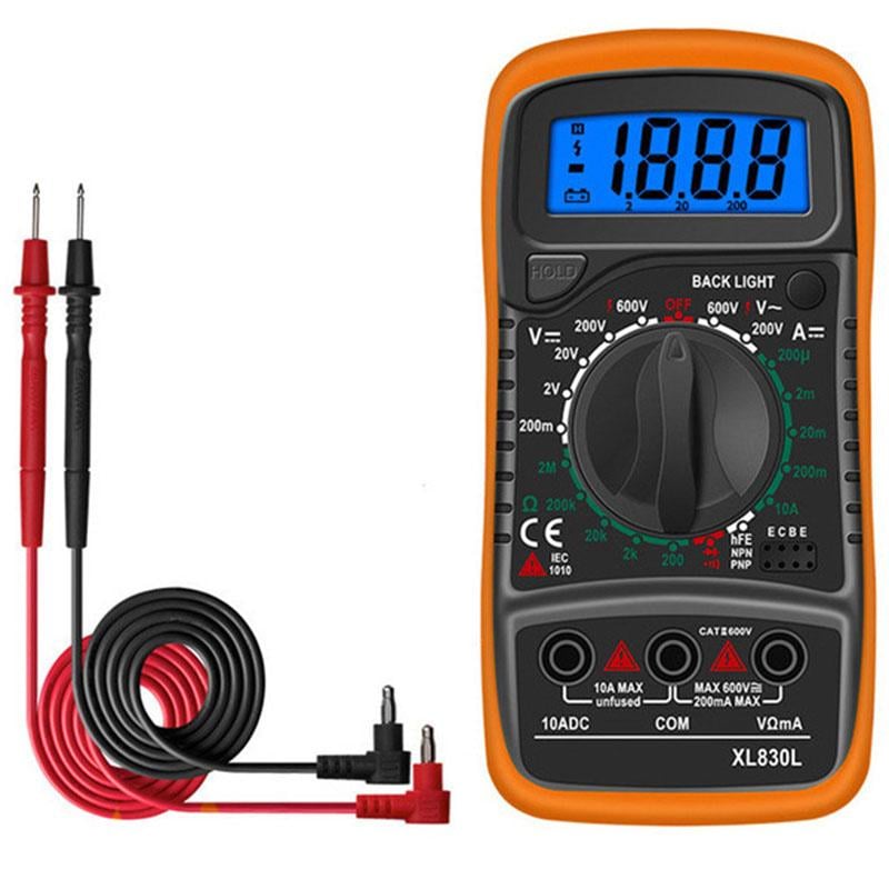 Мультиметр цифровой тестер XL830L DC-10A 600 V функция Hold/подсветка (2000996194651)