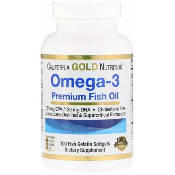 Омега 3 California Gold Nutrition Omega-3 Premium Fish Oil 100 Fish Softgels