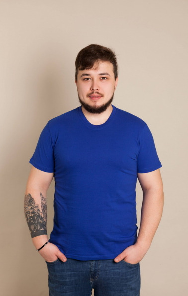 Футболка мужская GBI Стандарт хлопковая XL Электрик (12549-м)