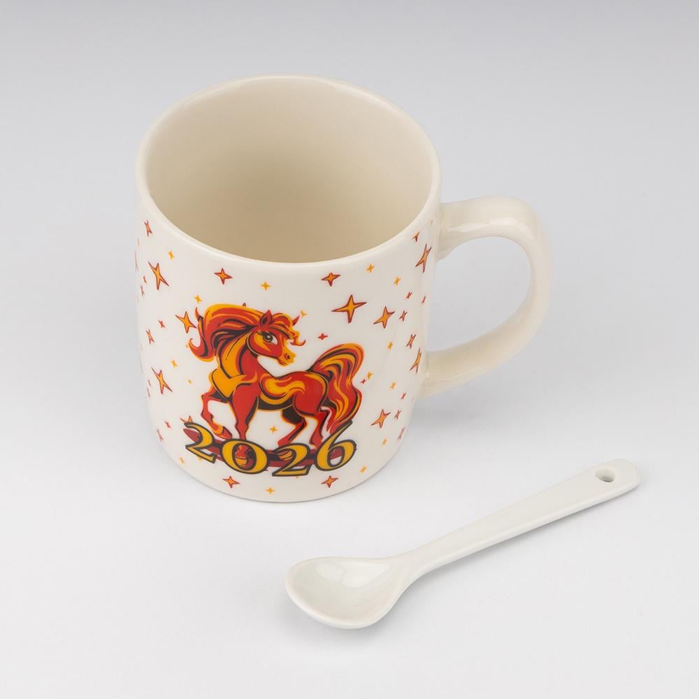 Чашка з ложечкою Символ 2026 Вогняний Кінь 200 мл (9250-001) - фото 4 Чашка з ложечкою Символ 2026 Вогняний Кінь 200 мл (9250-001) - фото 4