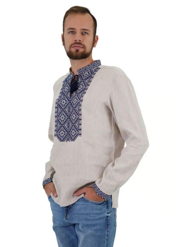 Вышиванка мужская р. 52 Серый (502) - фото 6