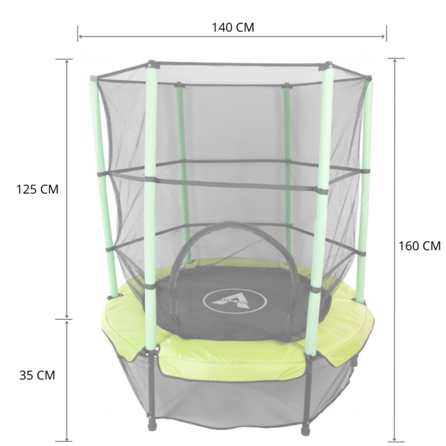 Батут дитячий Atleto кімнатний з сіткою 140 см Зелений (21000402) - фото 15 Батут дитячий Atleto кімнатний з сіткою 140 см Зелений (21000402) - фото 15