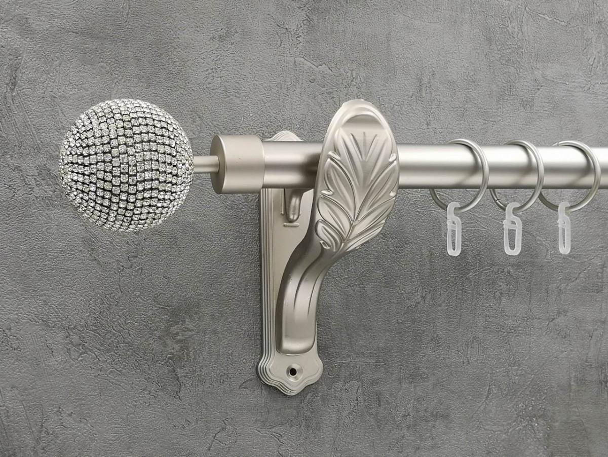 Карниз Quadrum Емпреса гладка штанга одинарний ретро 25 мм 300 см Сатин (272288296)