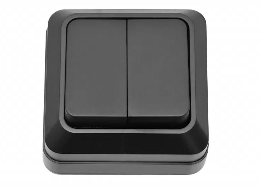 Выключатель наружный двойной OPERA Черный (2103) (2103)