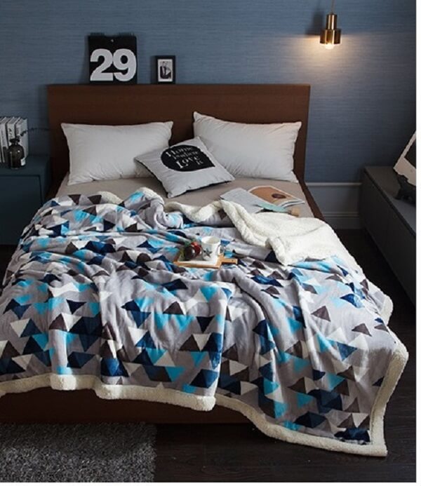 Плед покрывало микрофибра полуторный Sherpa Триугольник