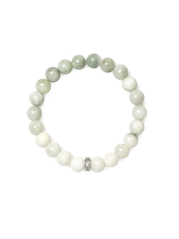 Браслет із біло-зеленого нефриту (4590)