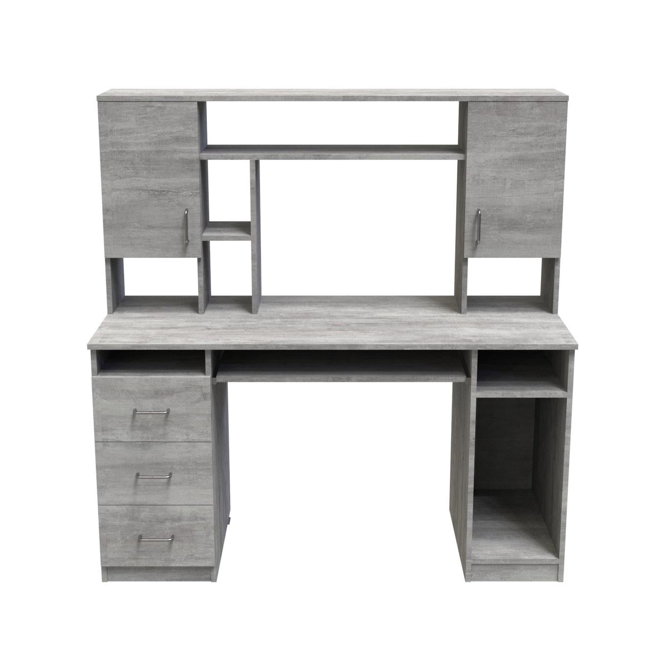 Компьютерный стол Ferrum-decor Анжело ДСП 16 мм 1400x1422x600 мм Бетон (FRD-104709)
