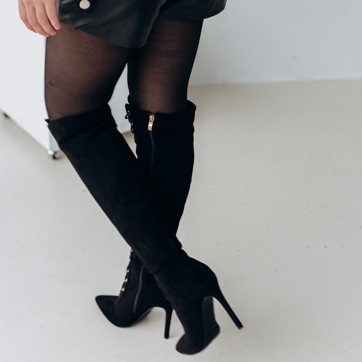 Ботфорти жіночі Fashion р. 37 24 см Чорний (3305) - фото 4 Ботфорти жіночі Fashion р. 37 24 см Чорний (3305) - фото 4