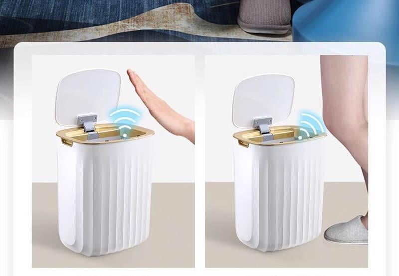 Відро для сміття сенсорне JAH Nordic прямокутне 12 л Біло-сірий - фото 7 Відро для сміття сенсорне JAH Nordic прямокутне 12 л Біло-сірий - фото 7