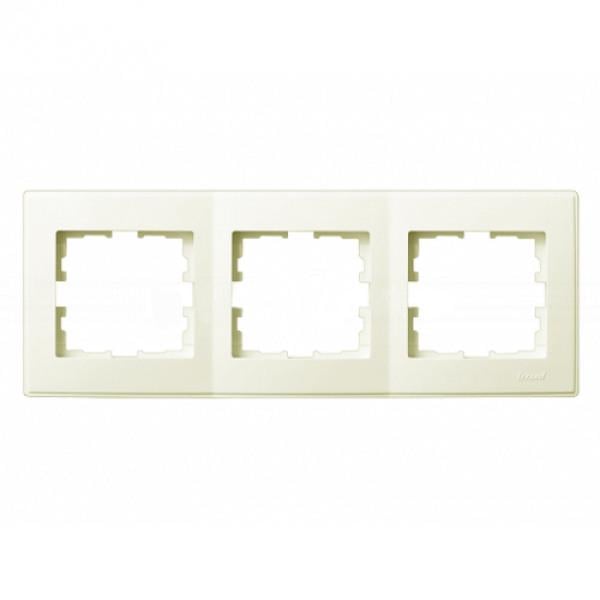 Рамка трехместная горизонтальная Lezard Lesya без вставки Кремовой (00000013160)