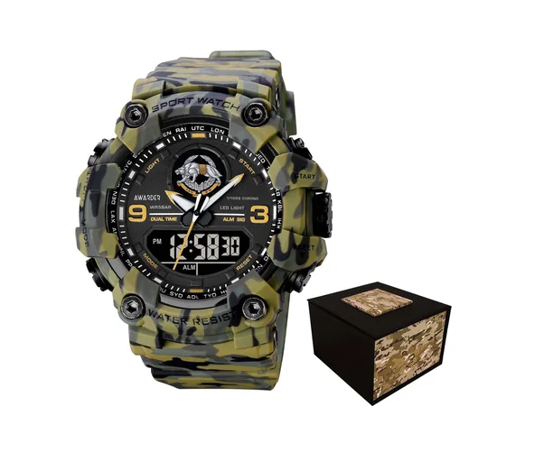 Наручные часы Awarder 001CMGRSSO ССО с коробкой Зеленый камуфляж